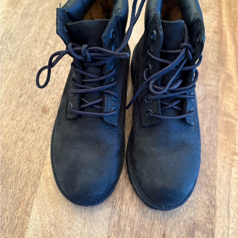 Timberland 6” Premium 12707 Waterproof Black Boots Youth Tims Boys Size 13.5 - Picture 6 of 11
